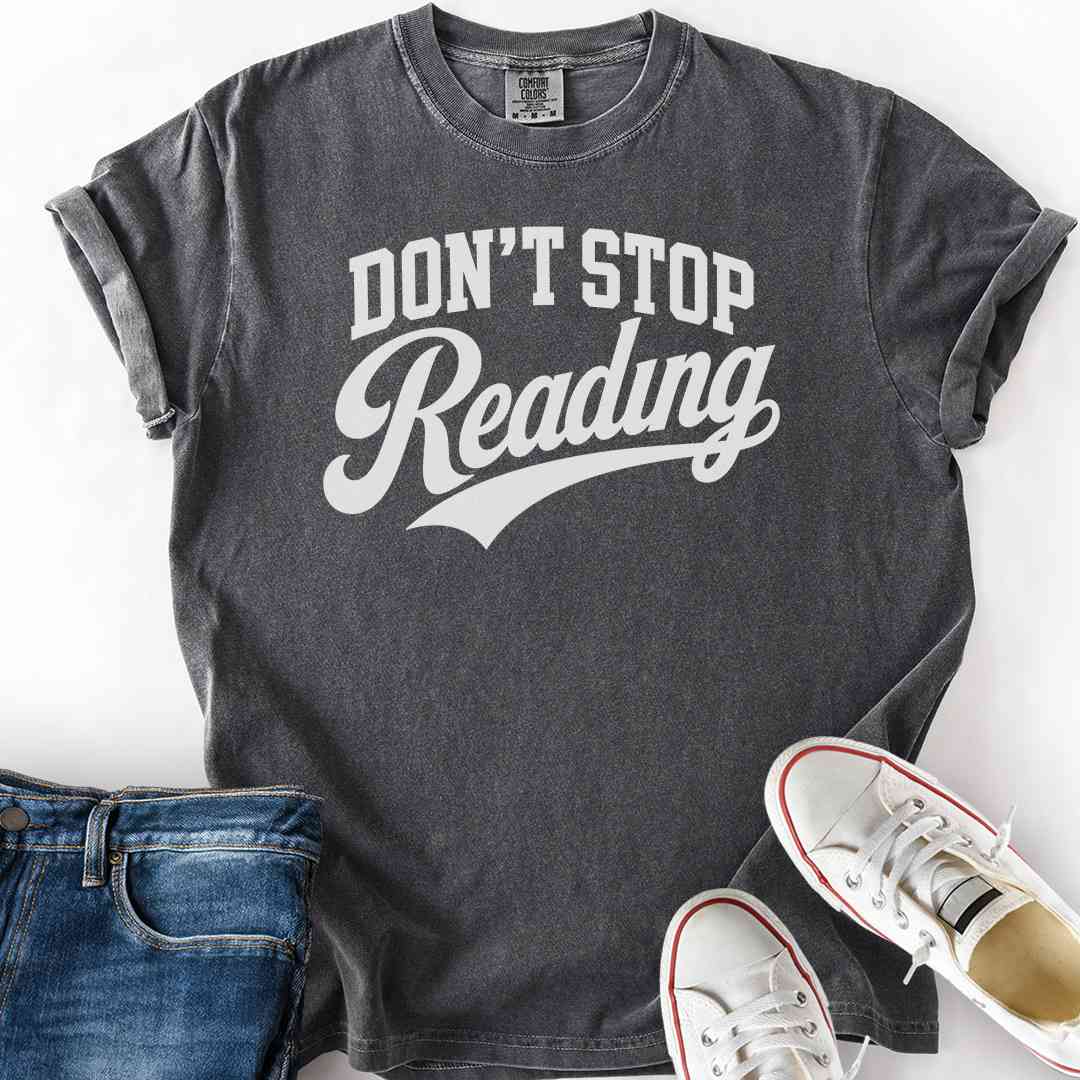 Don't Stop Reading Varsity T-Shirt