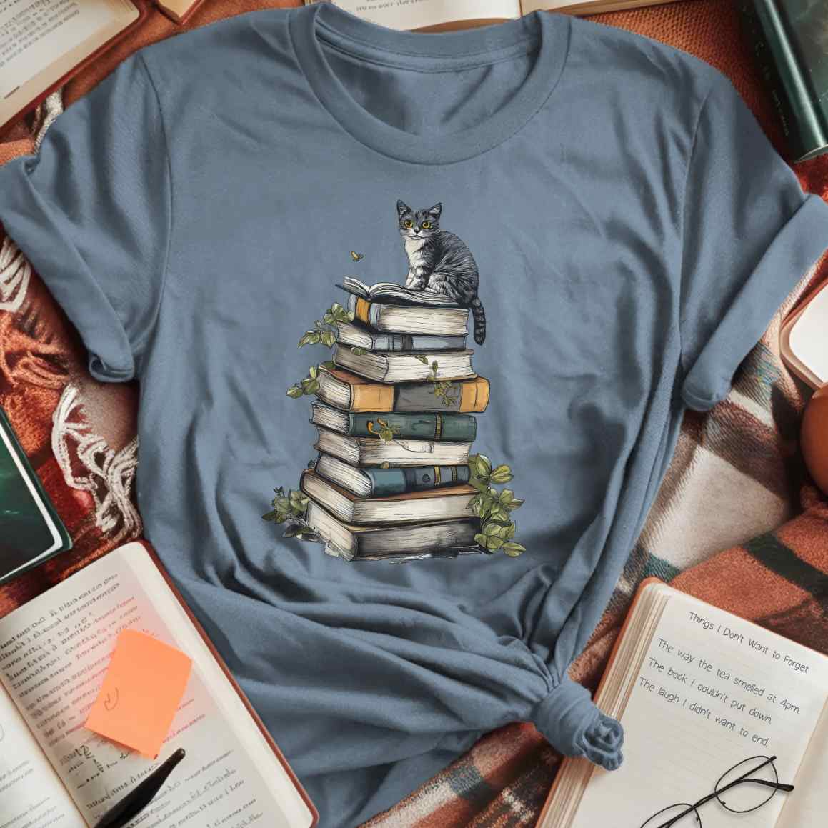 Feline Bibliophile T-Shirt