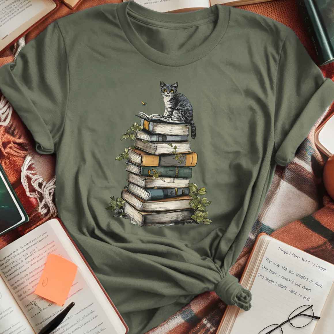 Feline Bibliophile T-Shirt
