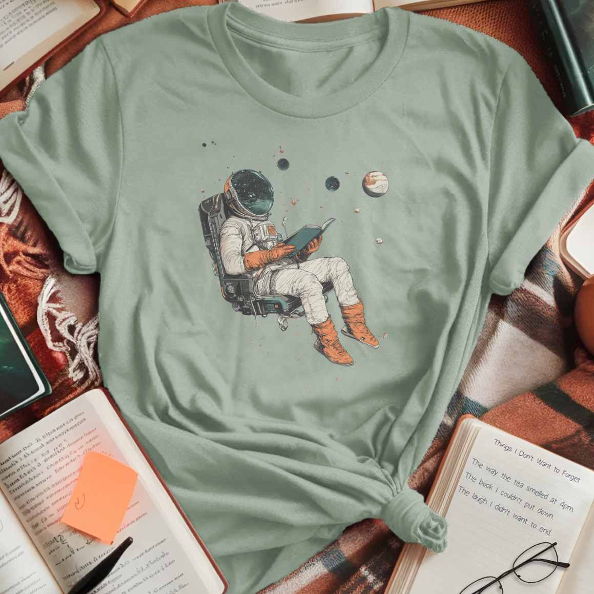 Floating Astronaut Reader T-Shirt