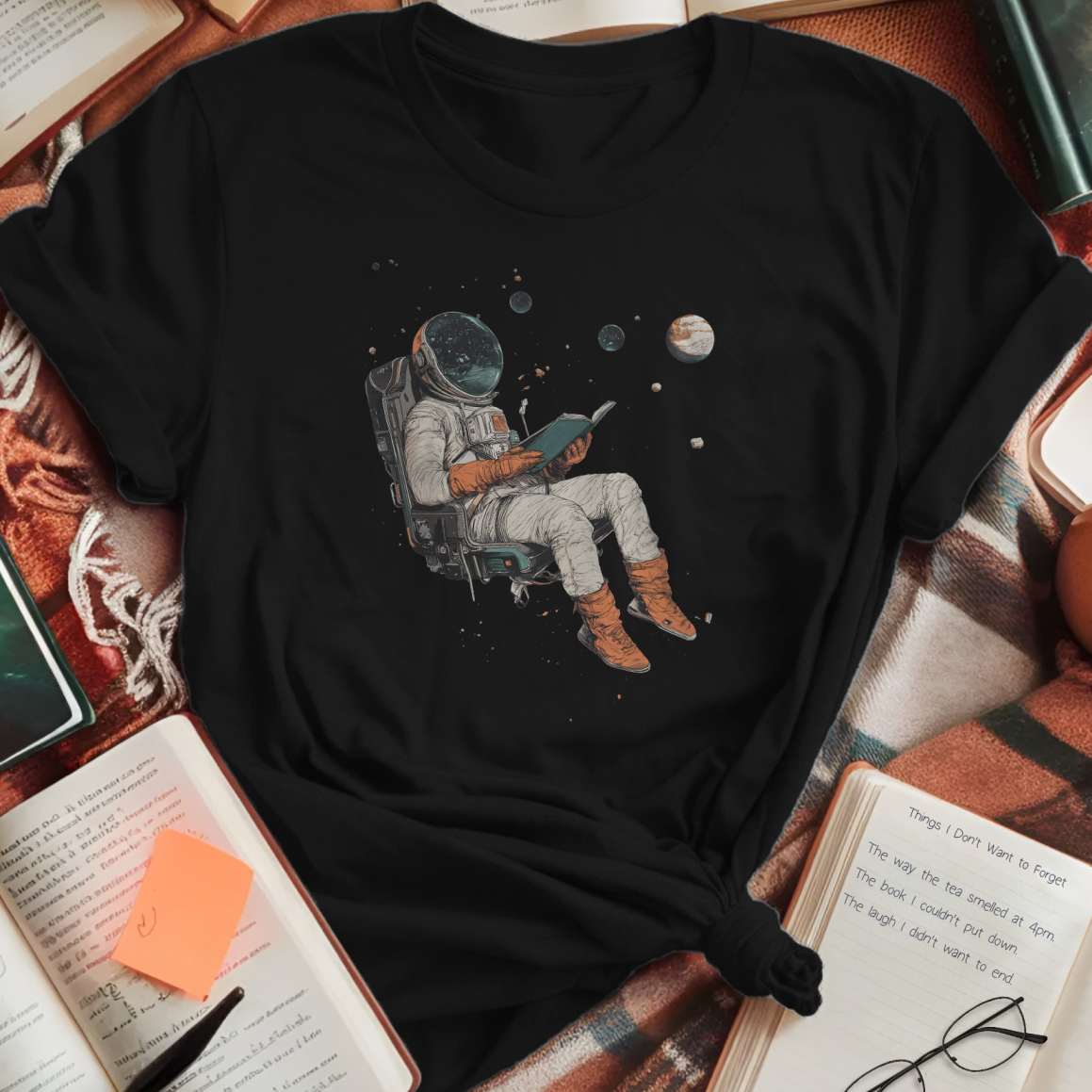 Floating Astronaut Reader T-Shirt