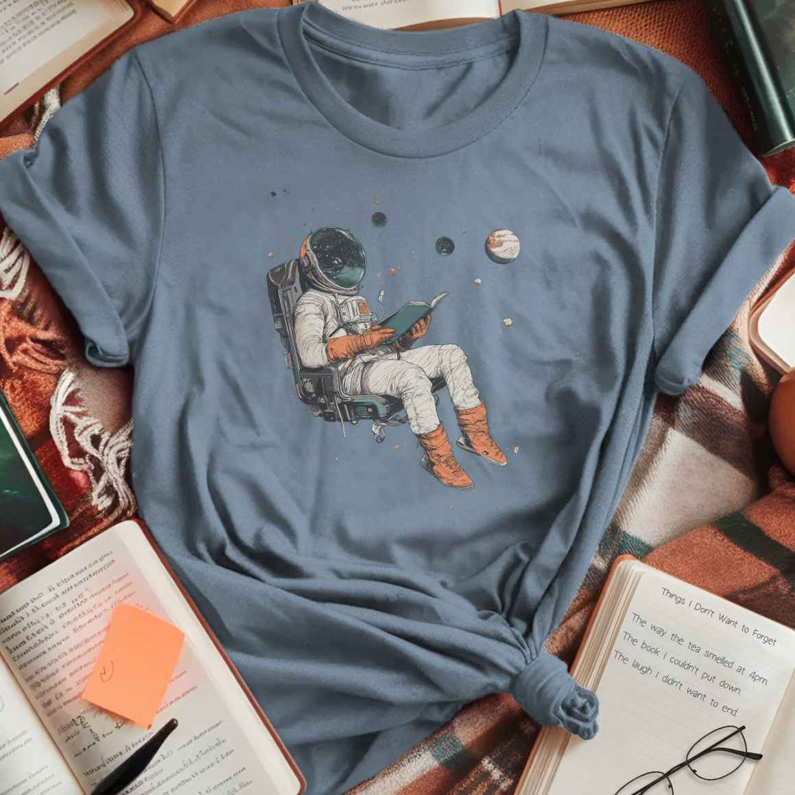 Floating Astronaut Reader T-Shirt