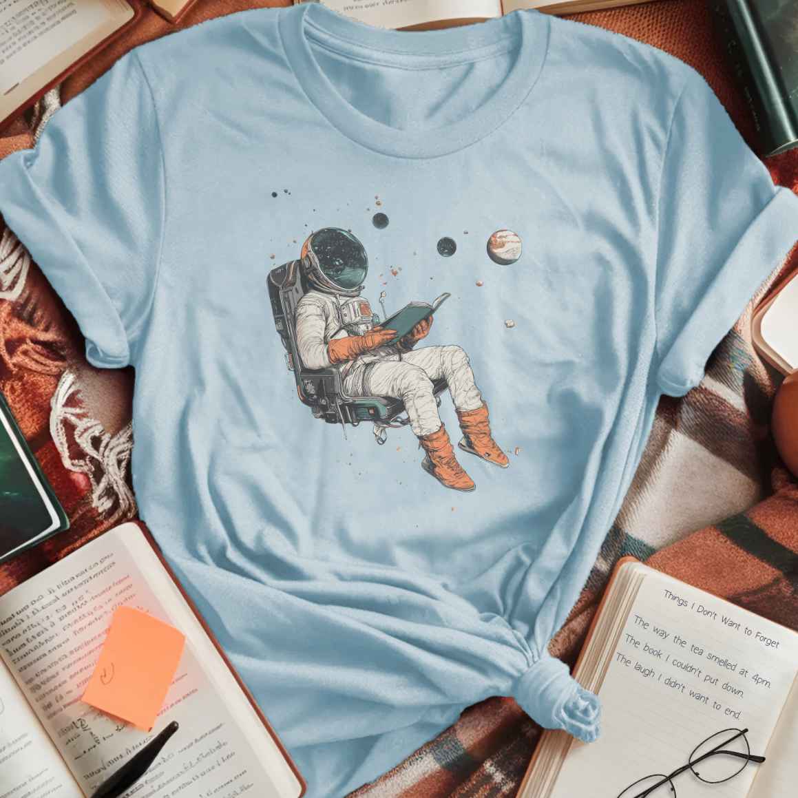 Floating Astronaut Reader T-Shirt