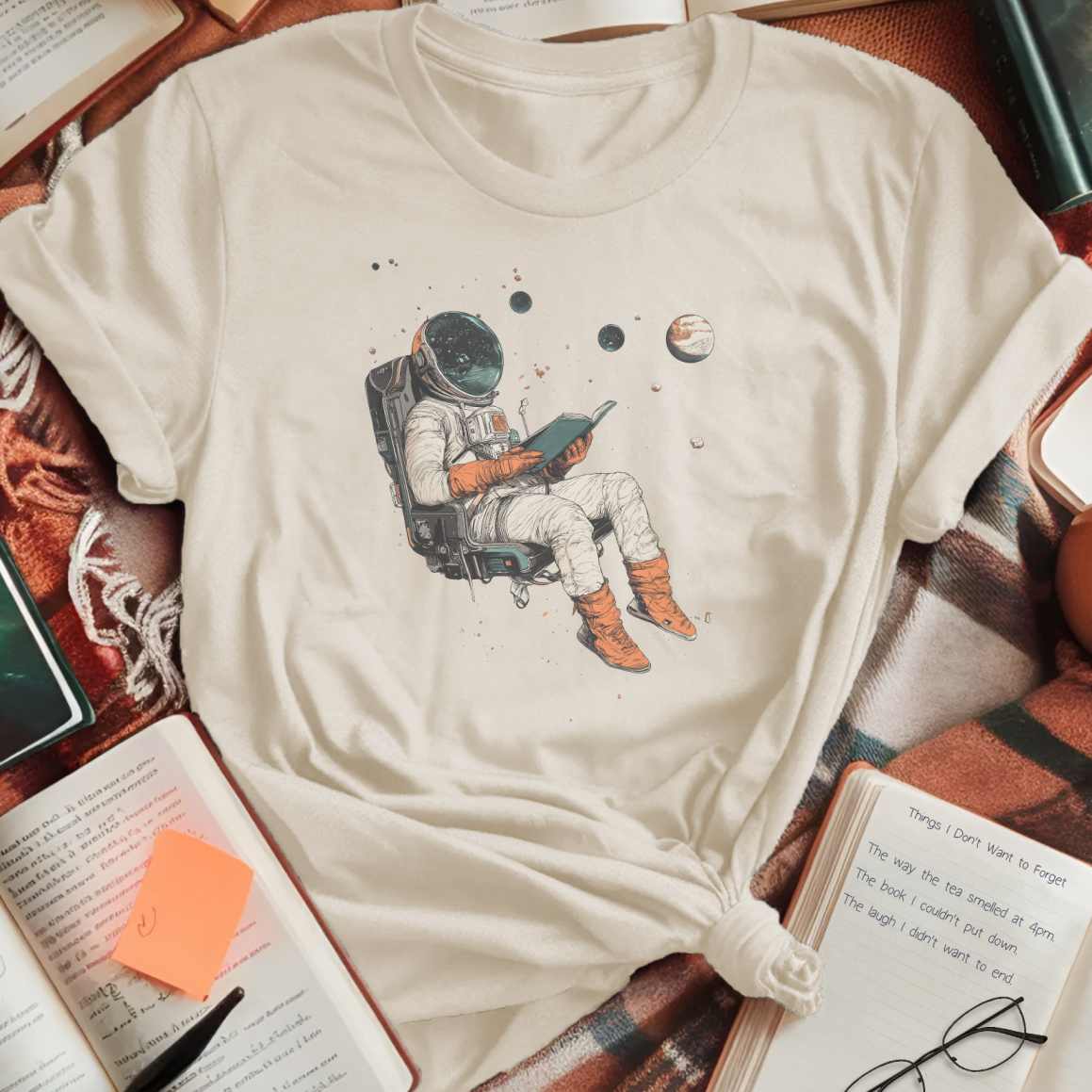 Floating Astronaut Reader T-Shirt