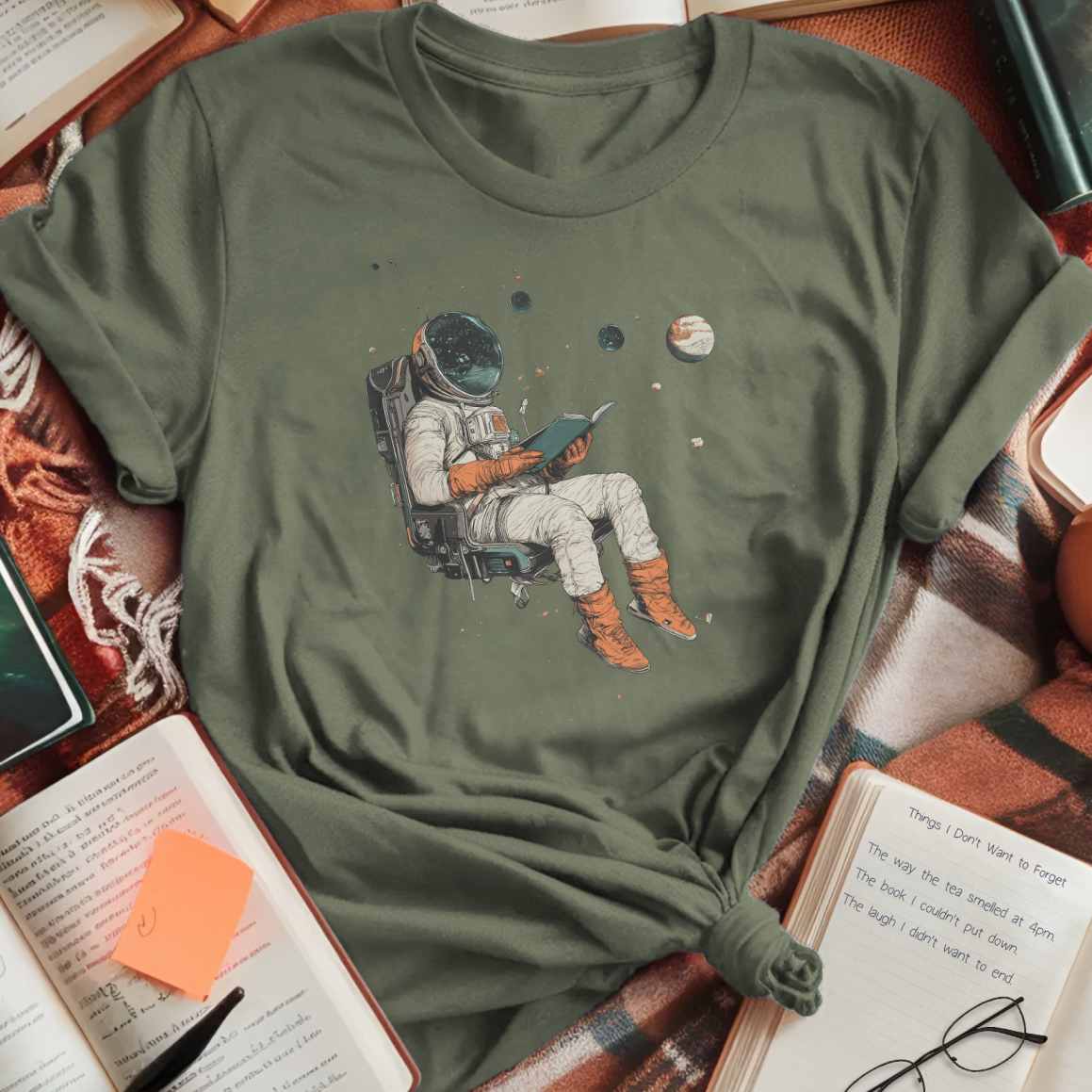 Floating Astronaut Reader T-Shirt