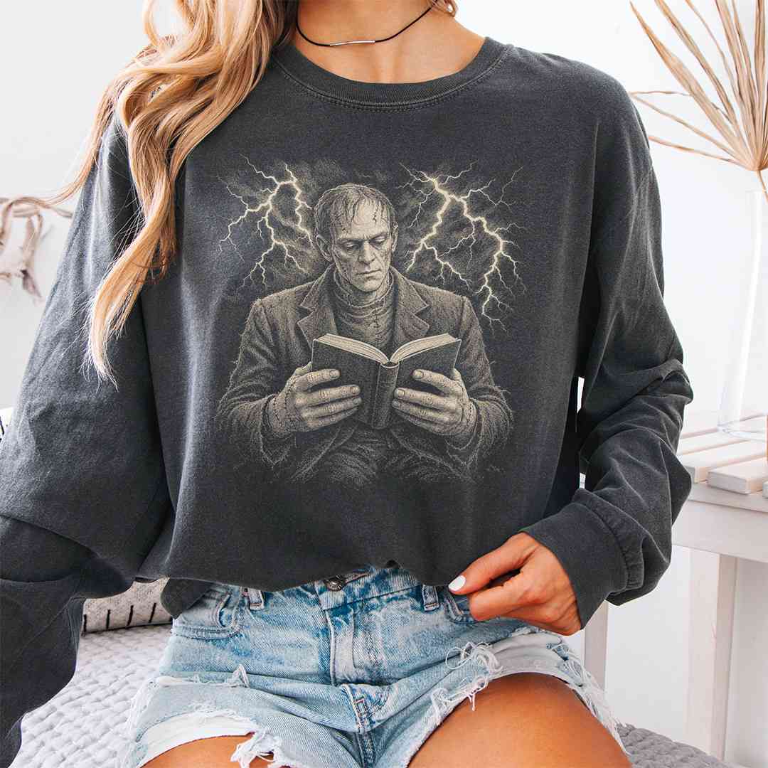 Frankenstein Reads Long Sleeve Shirt