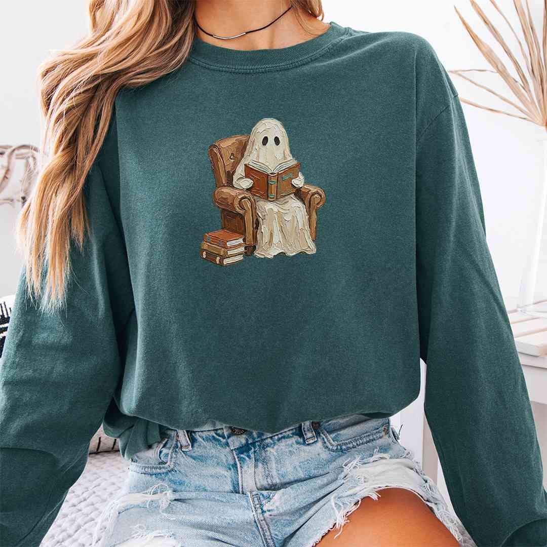 Faux Paint Ghost Long Sleeve Shirt