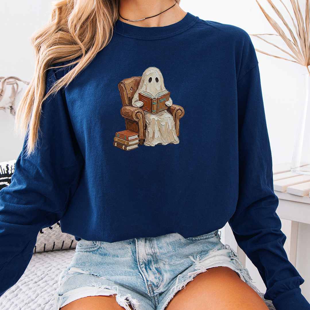 Faux Paint Ghost Long Sleeve Shirt