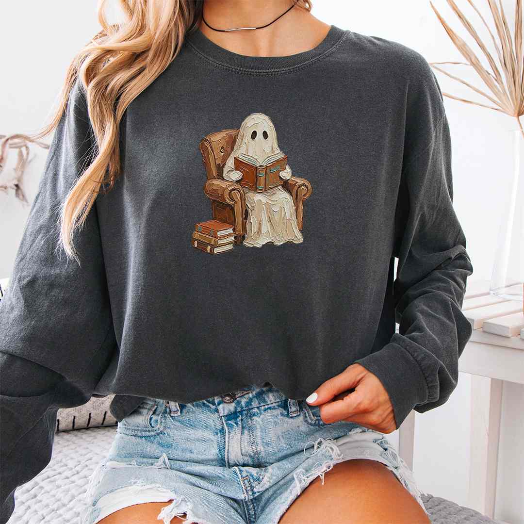 Faux Paint Ghost Long Sleeve Shirt