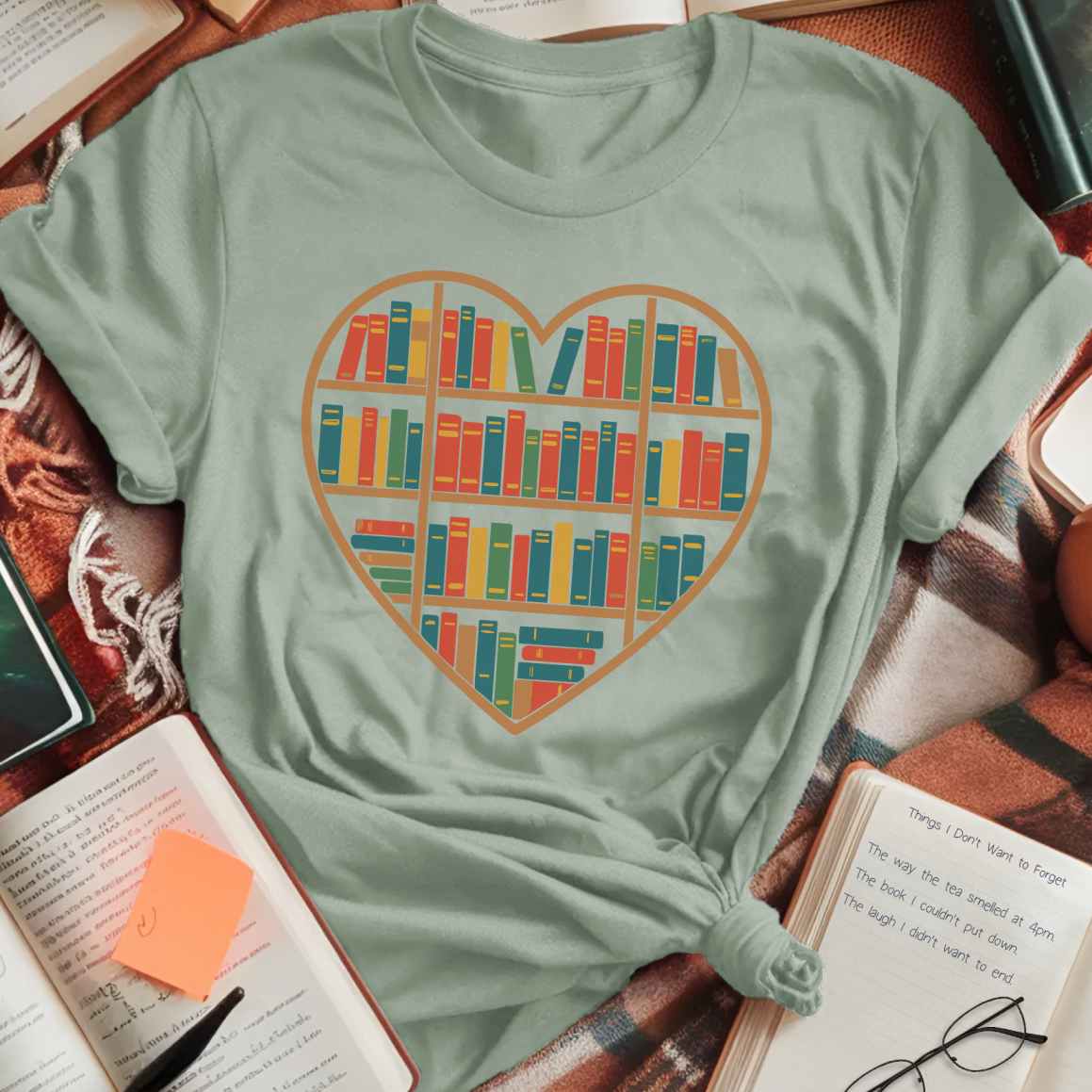 Heart-Shaped Bookcase T-Shirt