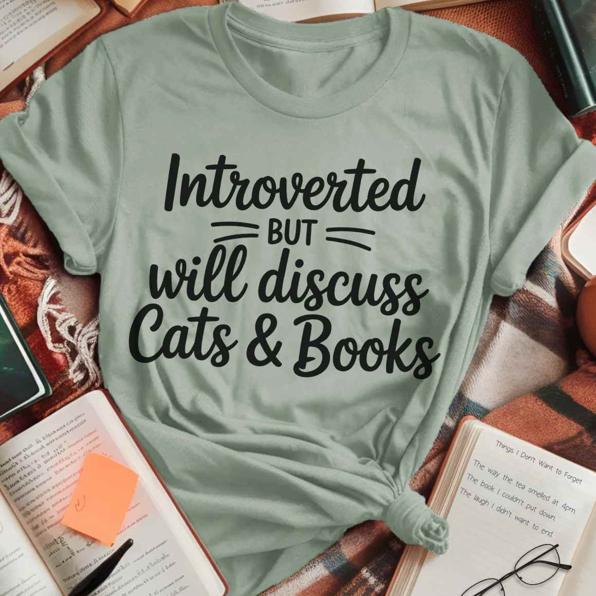 Introverted Cats And Books T-Shirt