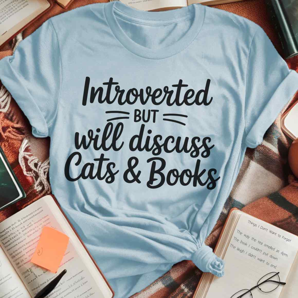Introverted Cats And Books T-Shirt