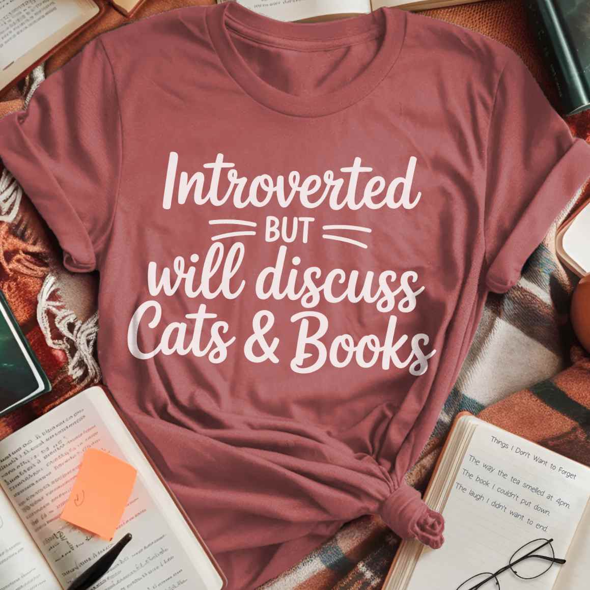 Introverted Cats And Books T-Shirt