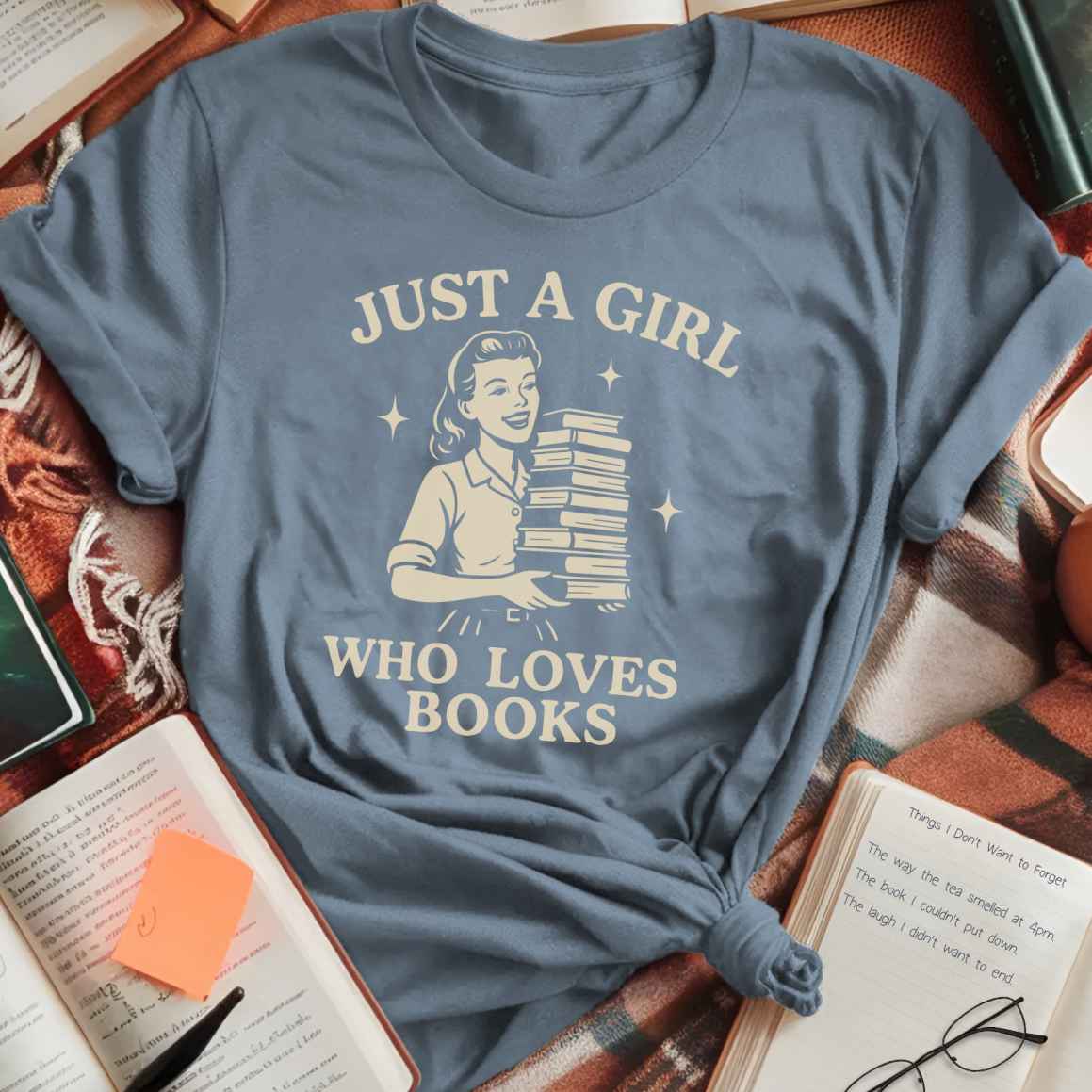 Vintage Girl Who Loves Books T-Shirt