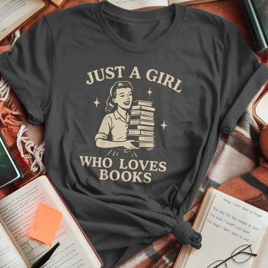 Vintage Girl Who Loves Books T-Shirt