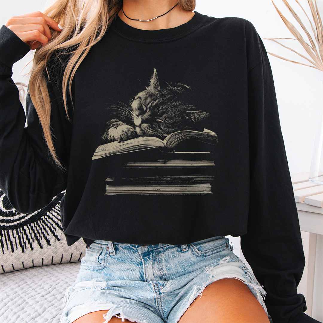 Cat Asleep Long Sleeve Shirt