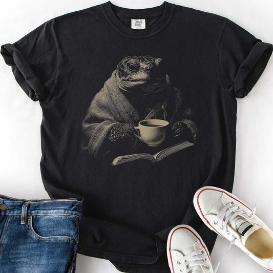 Lowkey Turtle Coffee Book T-Shirt