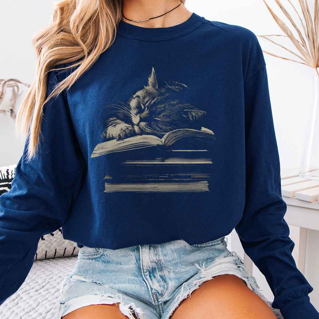 Cat Asleep Long Sleeve Shirt