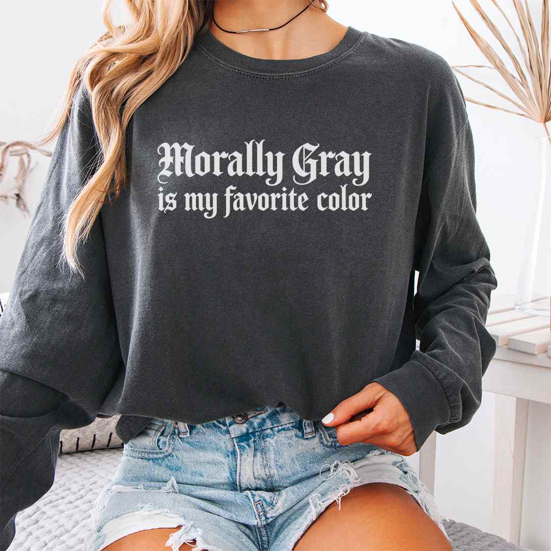 Morally Gray Long Sleeve Shirt