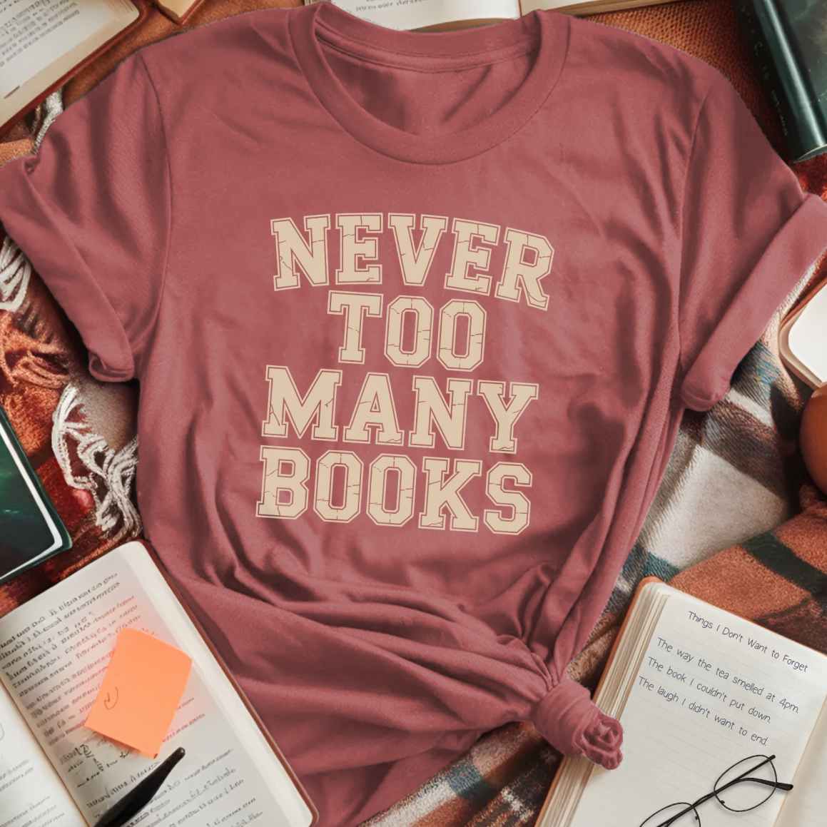 Never Too Many Books T-Shirt