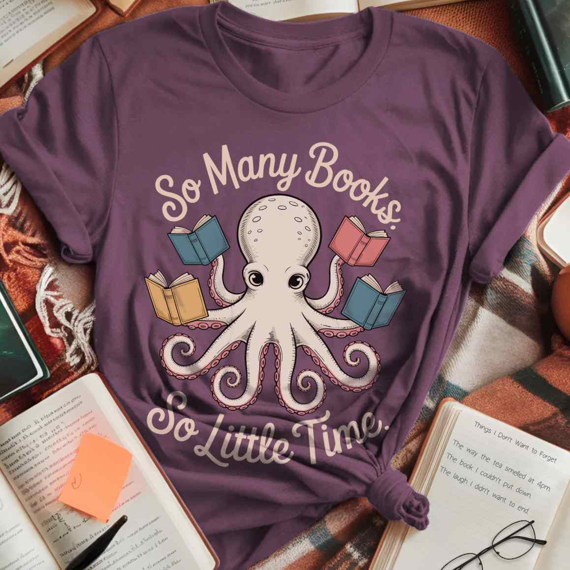 So Many Books Octopus T-Shirt