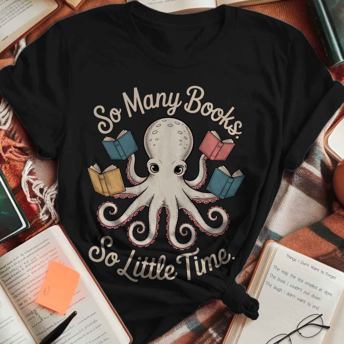 So Many Books Octopus T-Shirt
