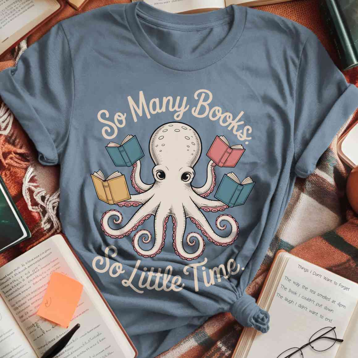 So Many Books Octopus T-Shirt