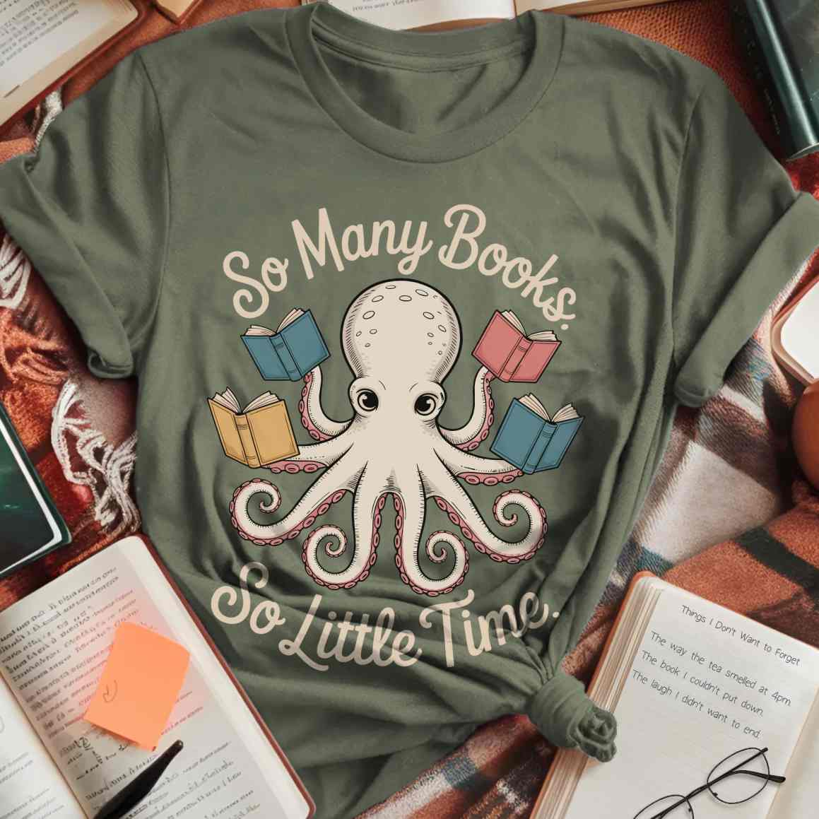 So Many Books Octopus T-Shirt