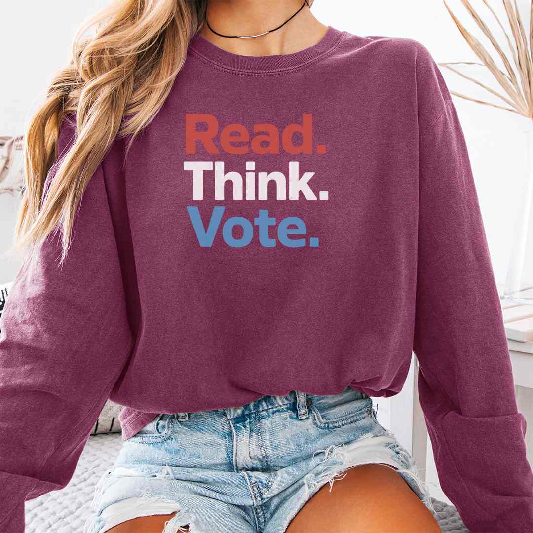 Read Think Vote Long Sleeve Shirt