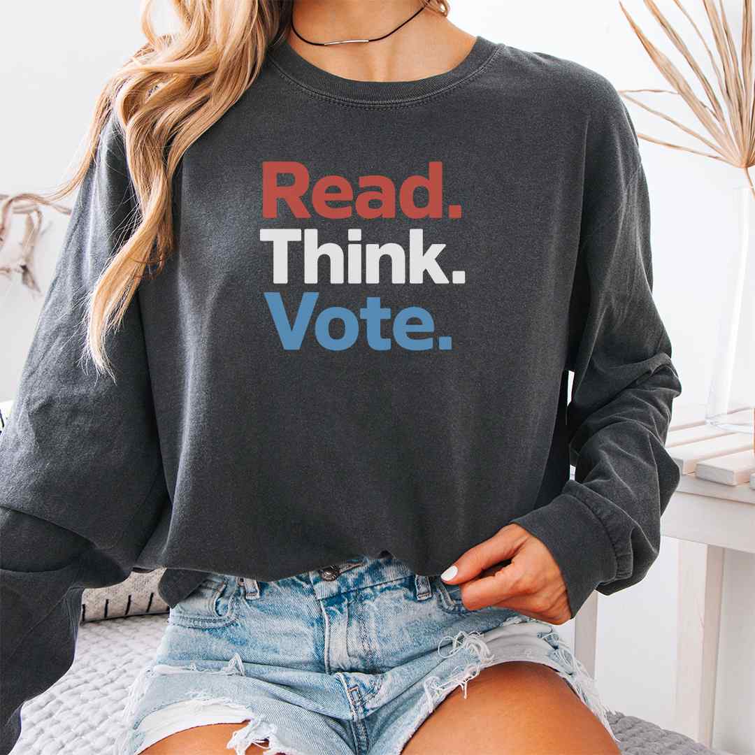 Read Think Vote Long Sleeve Shirt