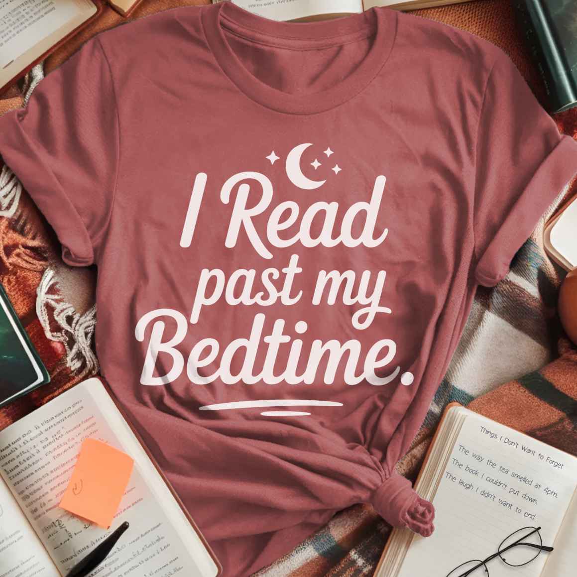 Read Past Bedtime Moon T-Shirt
