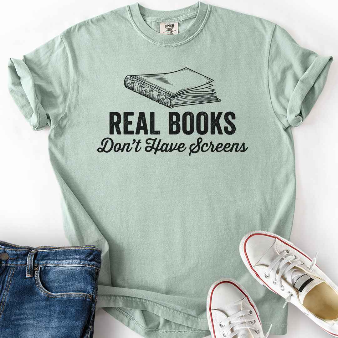 Real Books No Screens T-Shirt