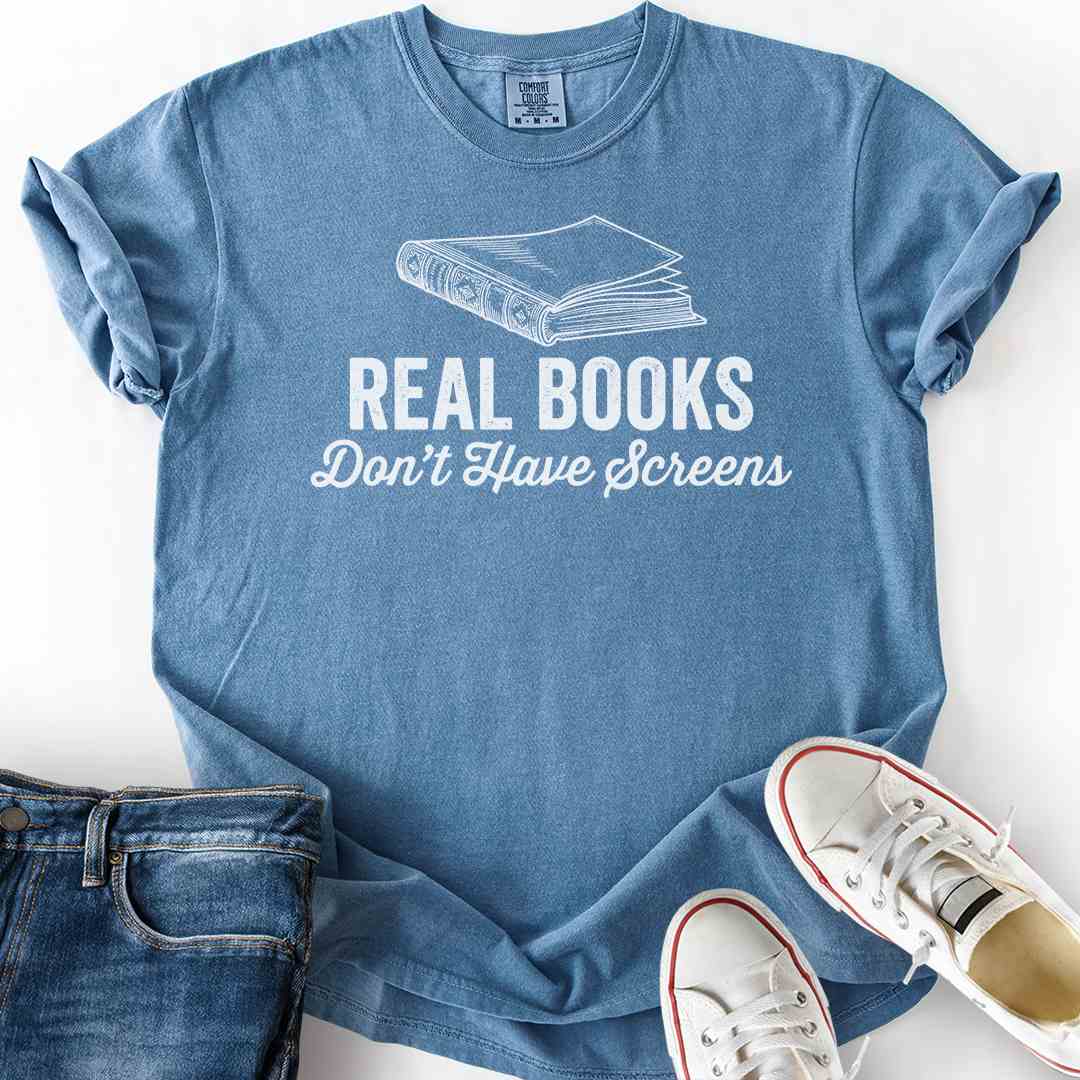 Real Books No Screens T-Shirt