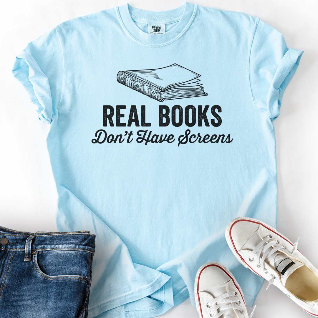 Real Books No Screens T-Shirt