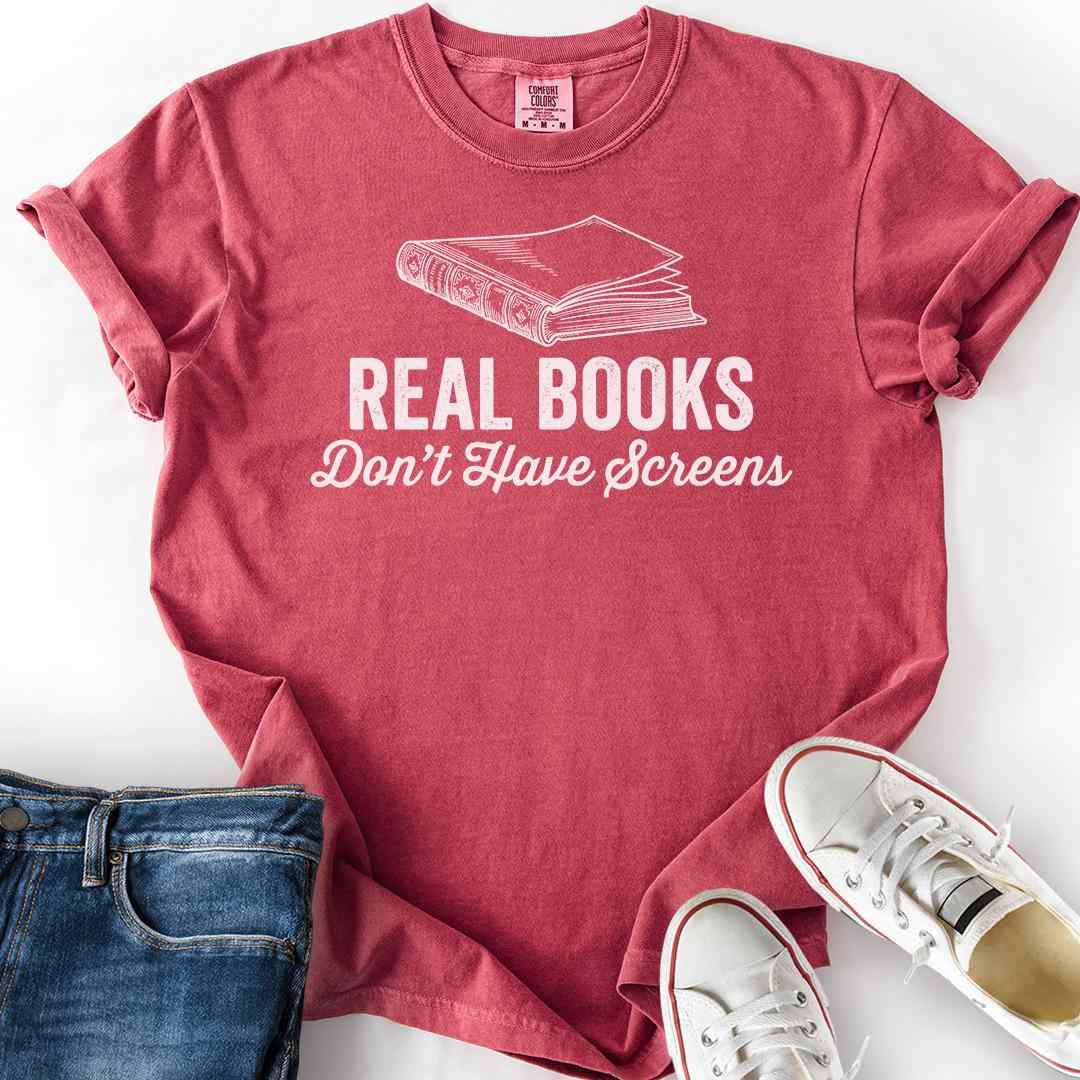 Real Books No Screens T-Shirt
