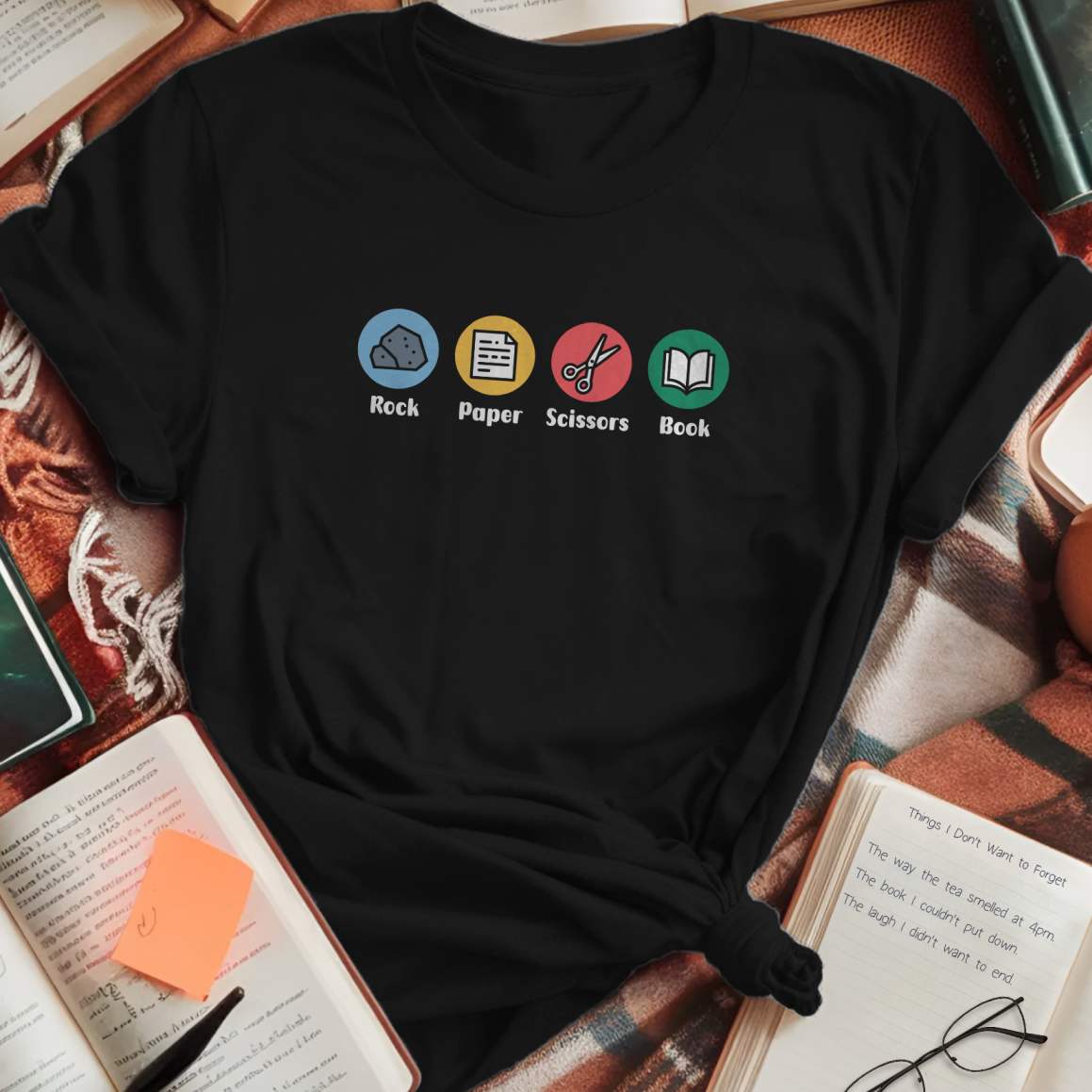 Rock Paper Scissors Book T-Shirt