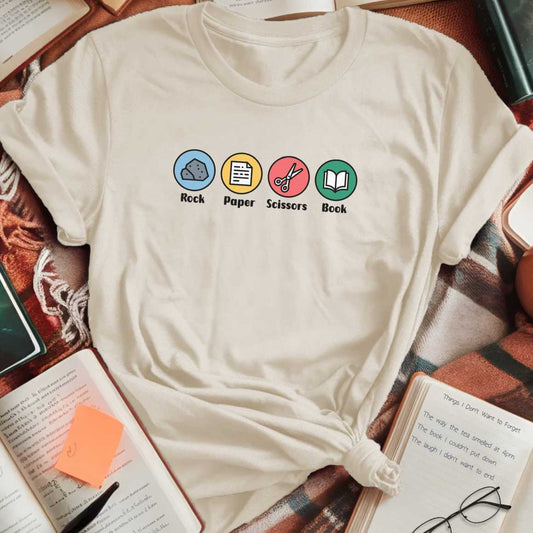 Rock Paper Scissors Book T-Shirt