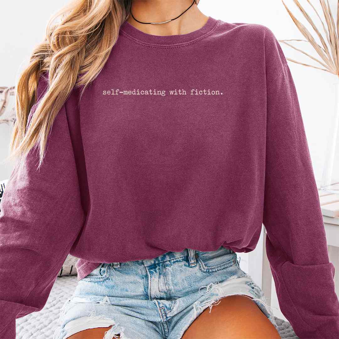 Self Medicating With Fiction Long Sleeve Shirt