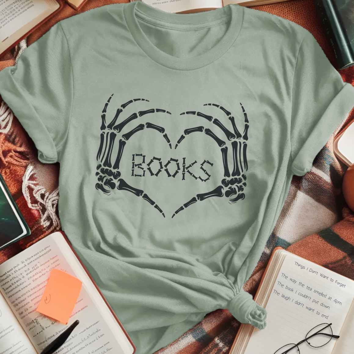Skeleton Heart Books T-Shirt