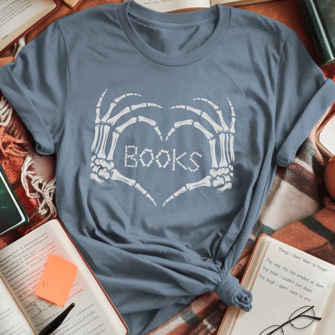 Skeleton Heart Books T-Shirt