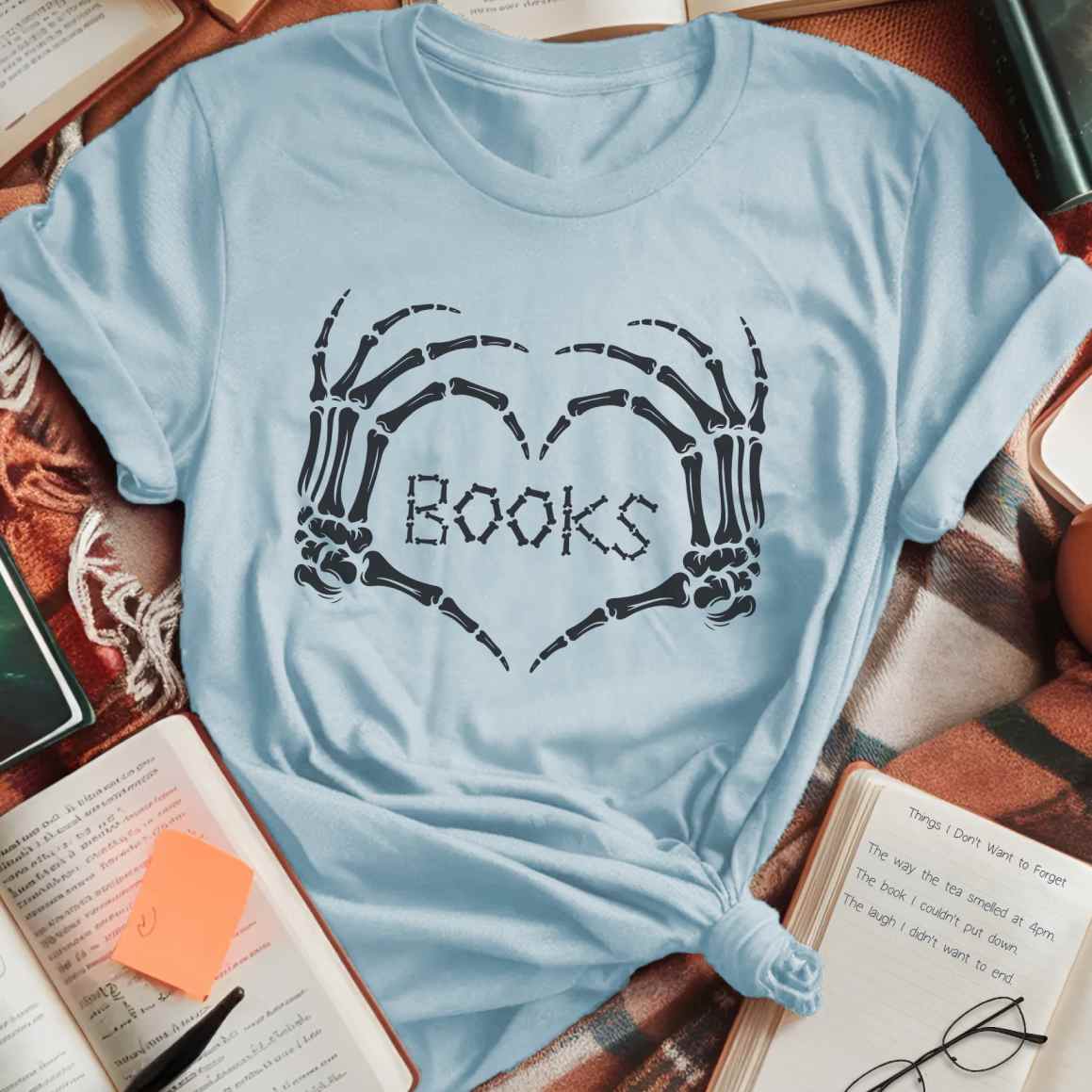 Skeleton Heart Books T-Shirt