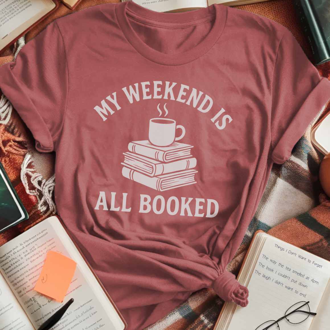 Weekend Booked Coffee Stack T-Shirt