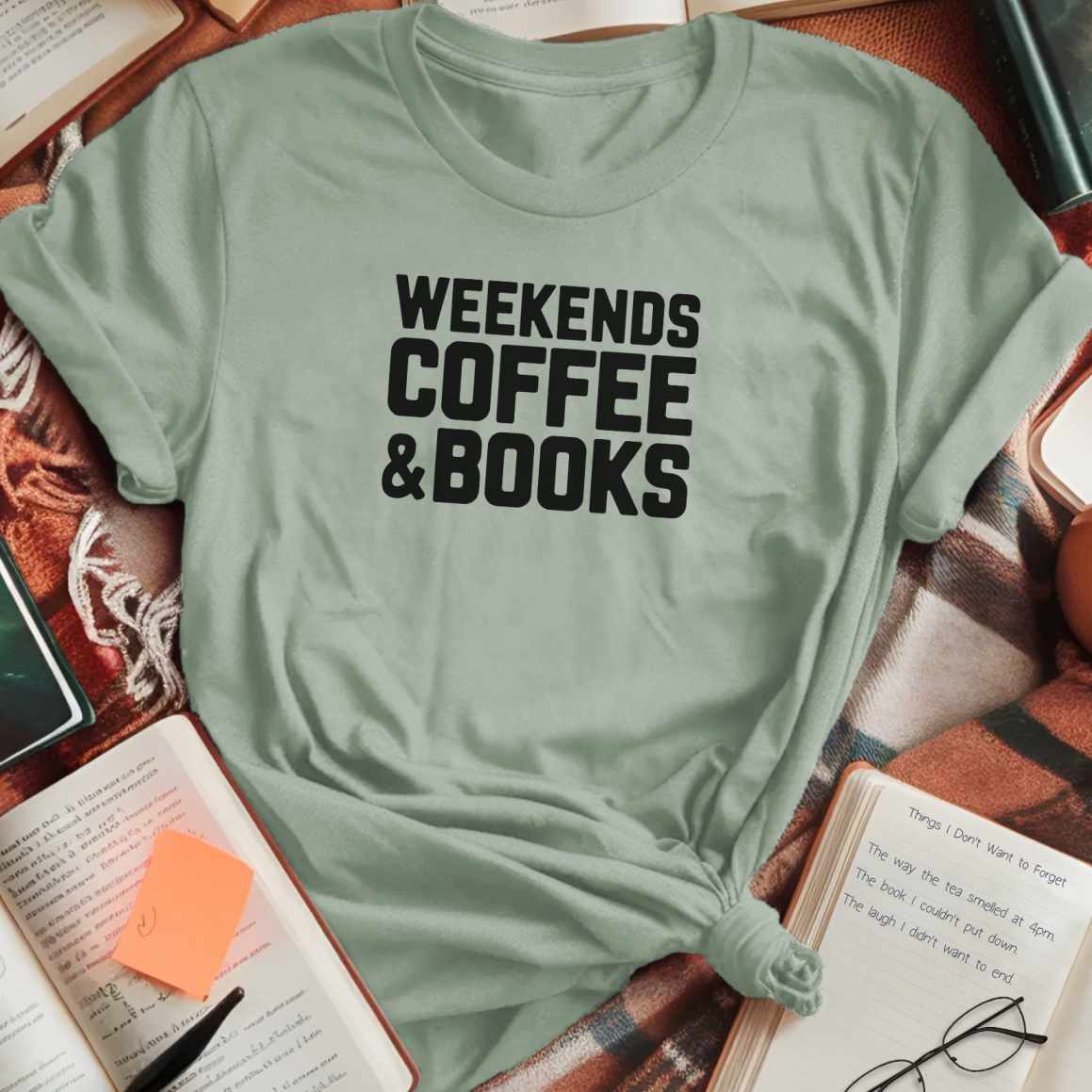 Weekend Coffee Books T-Shirt