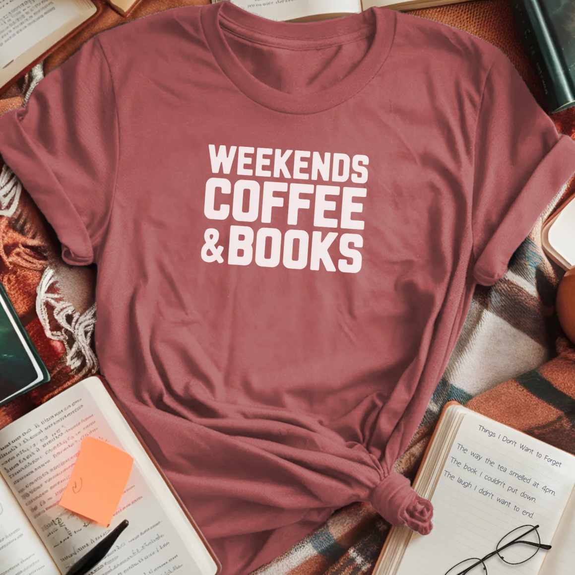 Weekend Coffee Books T-Shirt